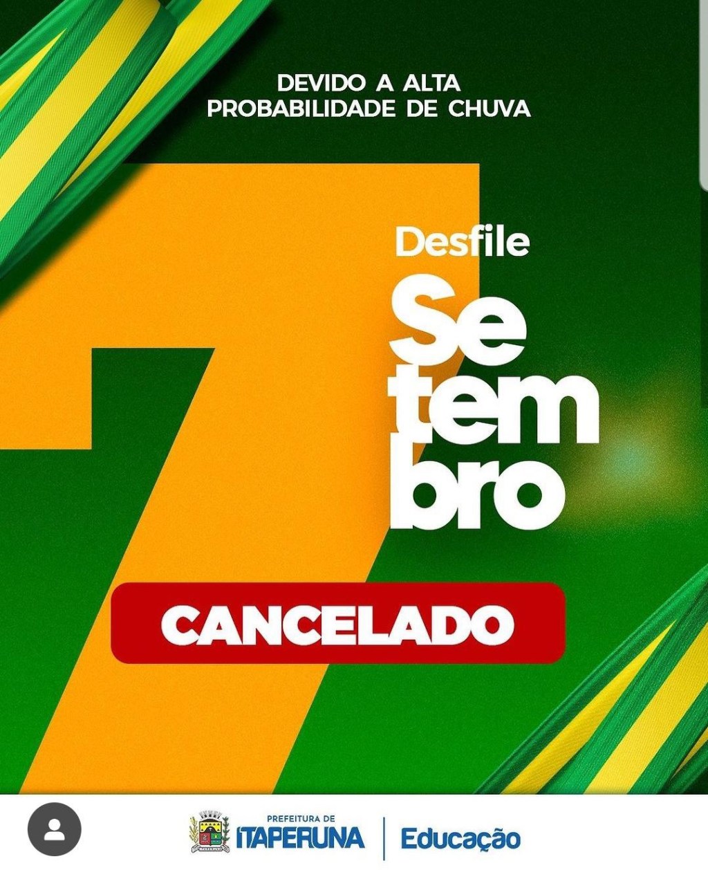 Itaperuna-RJ Cancela Desfile Cívico de 7 de&nbsp;Setembro