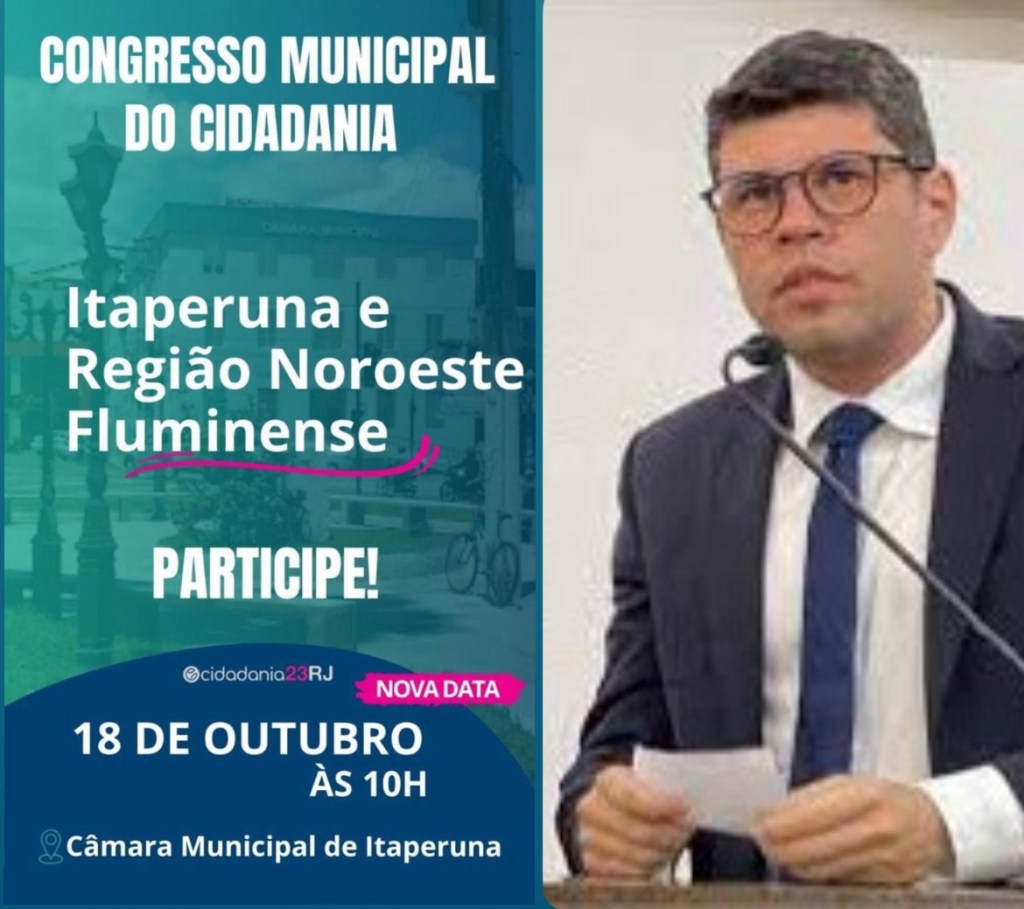 Glauber Bastos e Cidadania convidam para o Congresso Municipal do&nbsp;partido.